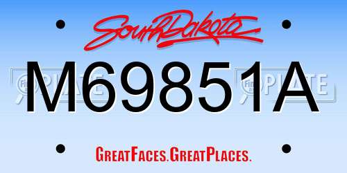 M69851A South Dakota License Plate