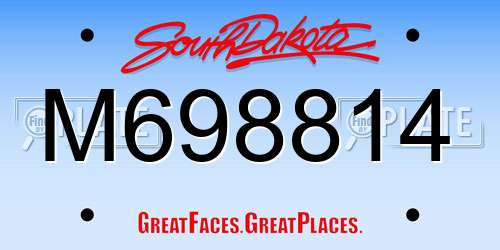 M698814 South Dakota License Plate
