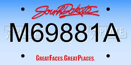 M69881A South Dakota License Plate