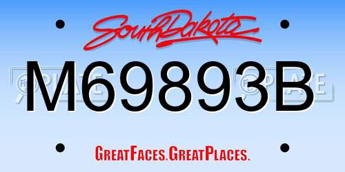 M69893B South Dakota License Plate