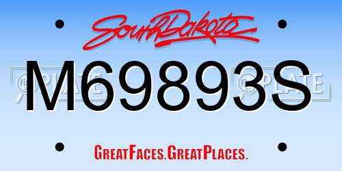 M69893S South Dakota License Plate