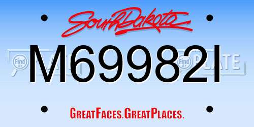 M69982I South Dakota License Plate