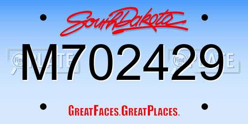 M702429 South Dakota License Plate
