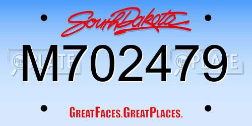 M702479 South Dakota License Plate