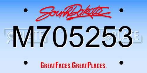 M705253 South Dakota License Plate
