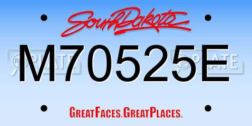 M70525E South Dakota License Plate