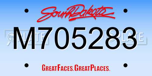 M705283 South Dakota License Plate