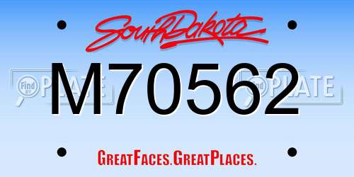 M70562 South Dakota License Plate