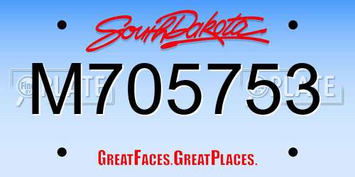 M705753 South Dakota License Plate