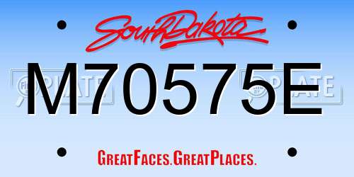 M70575E South Dakota License Plate