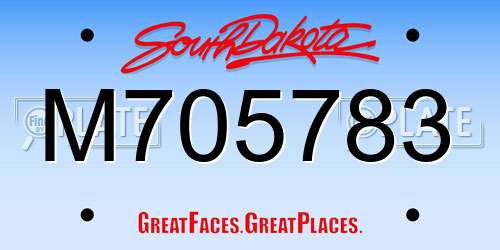 M705783 South Dakota License Plate