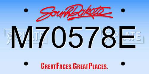 M70578E South Dakota License Plate