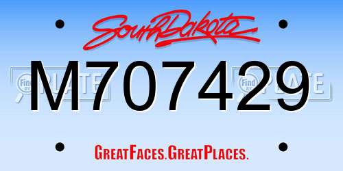 M707429 South Dakota License Plate
