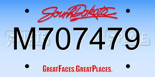 M707479 South Dakota License Plate
