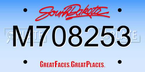 M708253 South Dakota License Plate