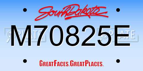 M70825E South Dakota License Plate