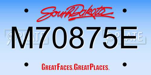 M70875E South Dakota License Plate