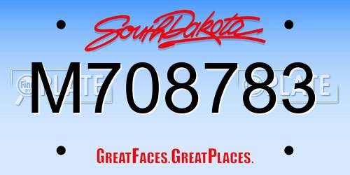 M708783 South Dakota License Plate