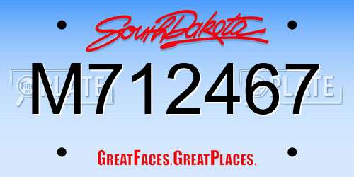 M712467 South Dakota License Plate