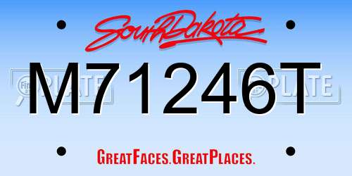 M71246T South Dakota License Plate