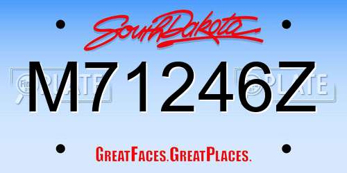M71246Z South Dakota License Plate