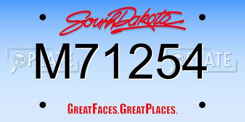 M71254 South Dakota License Plate