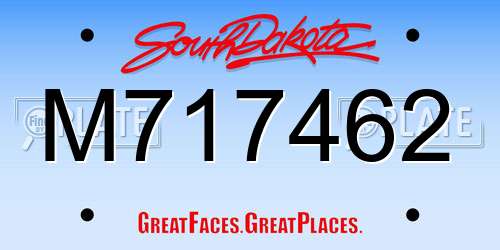 M717462 South Dakota License Plate