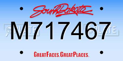 M717467 South Dakota License Plate