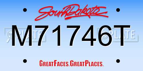 M71746T South Dakota License Plate
