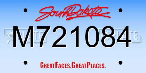 M721084 South Dakota License Plate