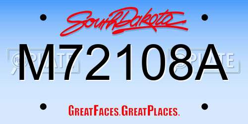 M72108A South Dakota License Plate