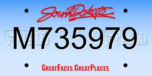 M735979 South Dakota License Plate