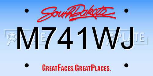 M741WJ South Dakota License Plate