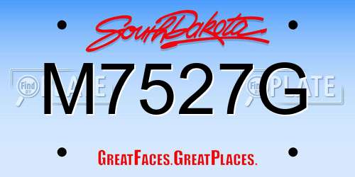 M7527G South Dakota License Plate