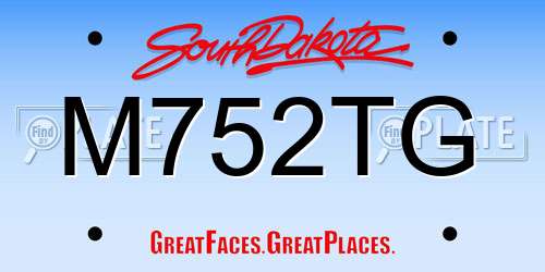 M752TG South Dakota License Plate