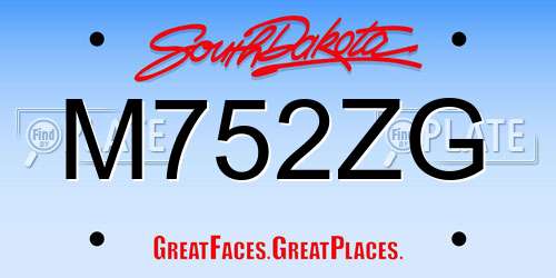 M752ZG South Dakota License Plate