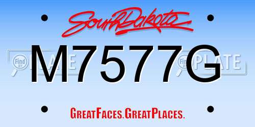 M7577G South Dakota License Plate