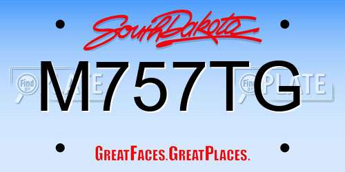 M757TG South Dakota License Plate