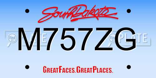 M757ZG South Dakota License Plate
