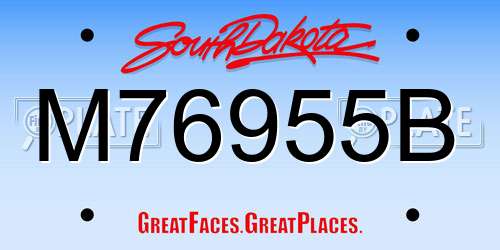 M76955B South Dakota License Plate