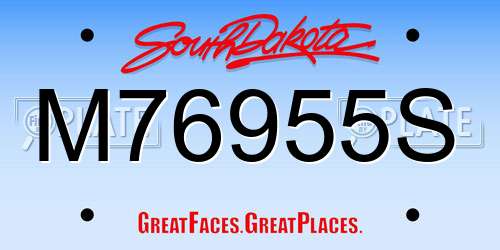 M76955S South Dakota License Plate