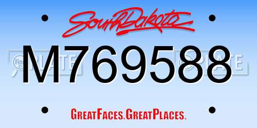 M769588 South Dakota License Plate