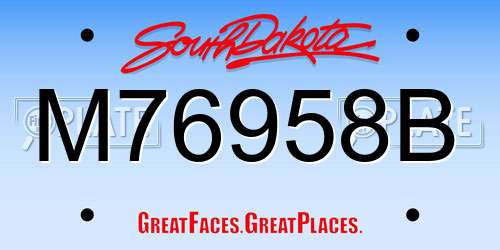 M76958B South Dakota License Plate