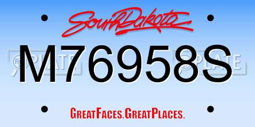 M76958S South Dakota License Plate