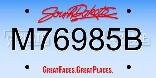 M76985B South Dakota License Plate