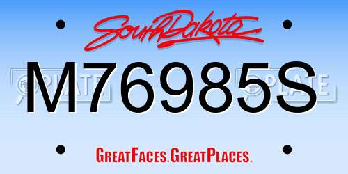 M76985S South Dakota License Plate