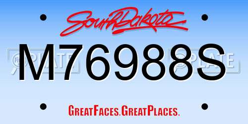 M76988S South Dakota License Plate