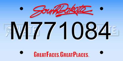 M771084 South Dakota License Plate