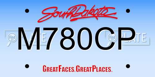 M780CP South Dakota License Plate