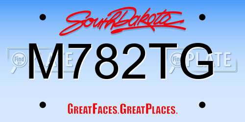M782TG South Dakota License Plate